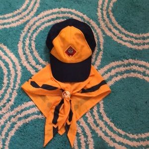 Cub Scouts wolf hat, neckerchief and clasp